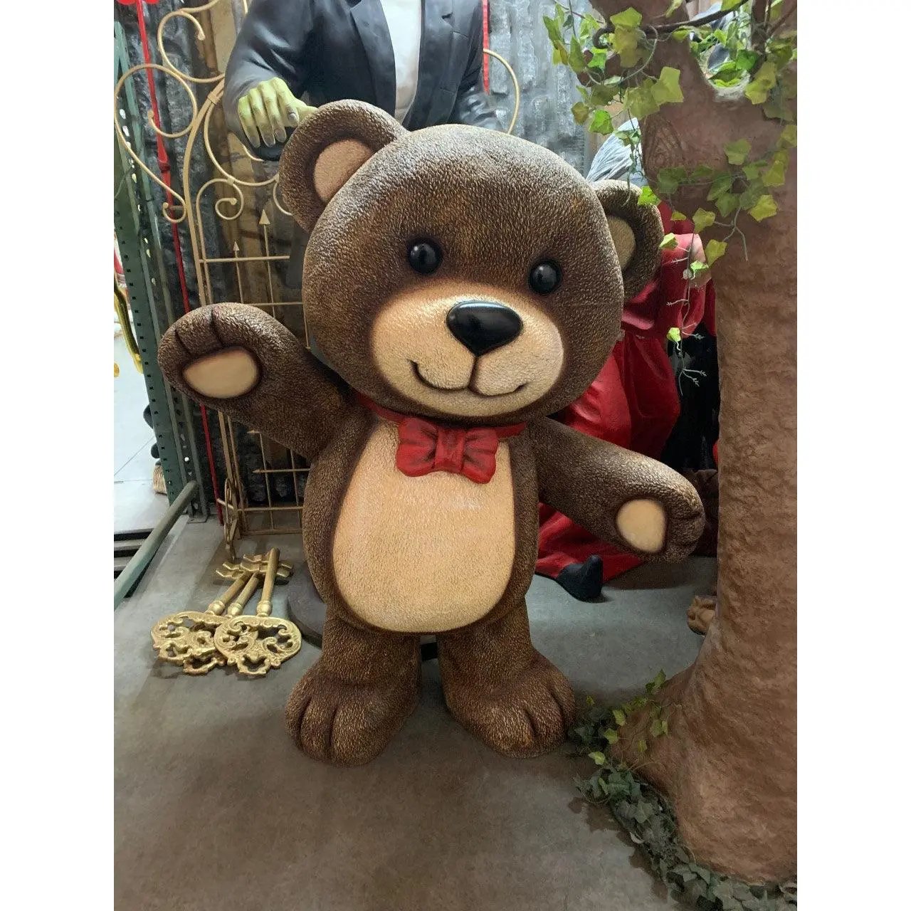 Teddy Bear Waving Over Sized Statue M0192N-0011-T