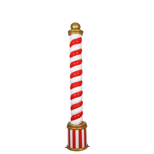 Single Candy Cane Twist Pillar Statue