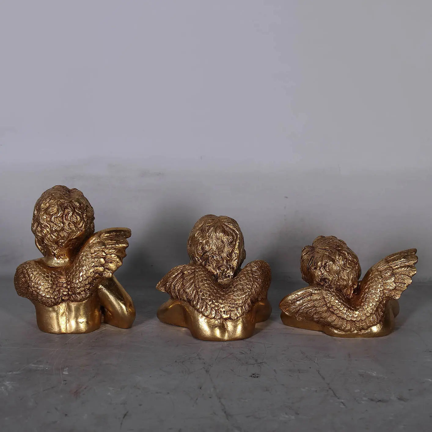Small Gold Raphael's Angels Set of 3 Statues M0282-010305-H