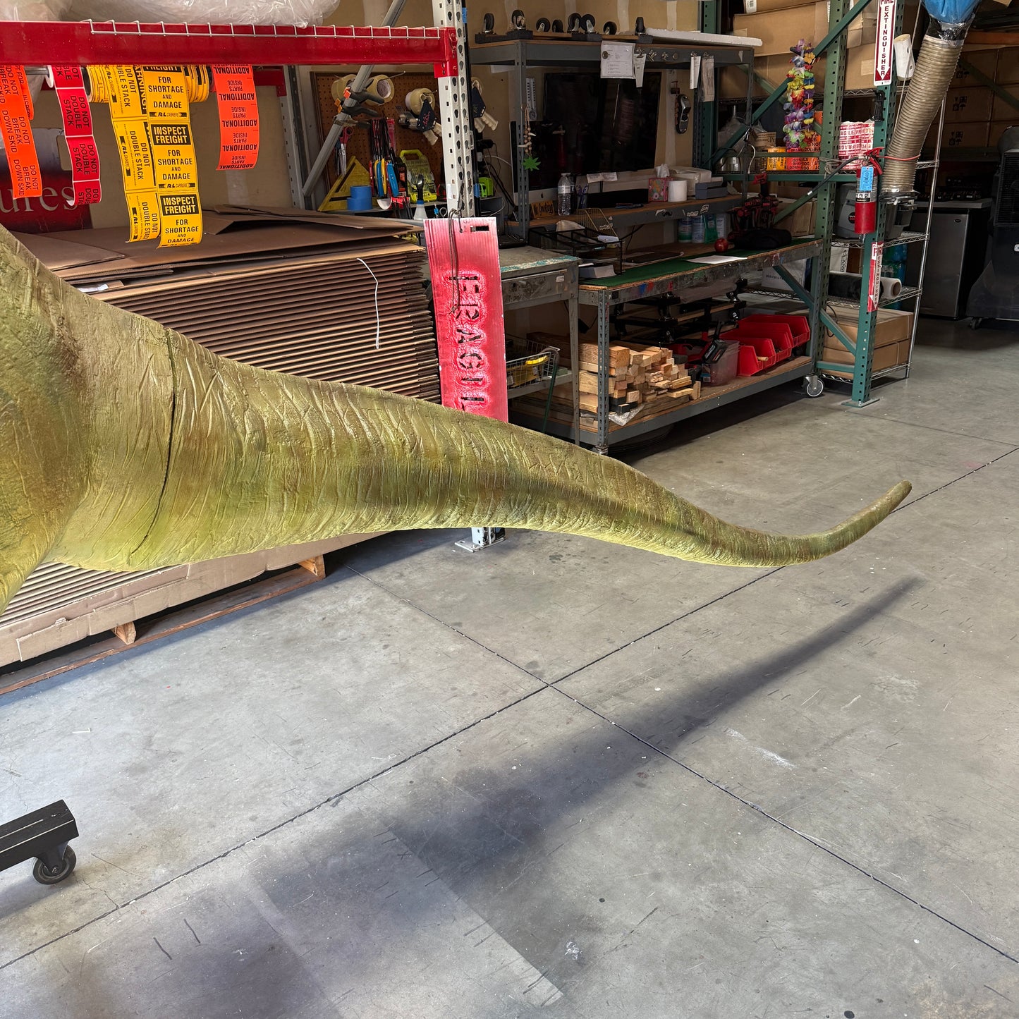 Green Raptor Dinosaur Life Size Statue
