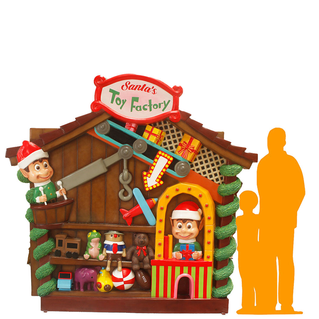 Elves Toy Factory Workshop Backdrop Statue