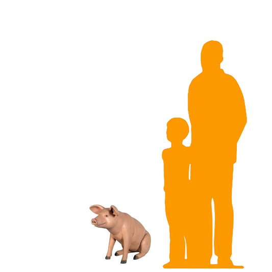 Sitting Baby Pig Statue A0237-20601-H