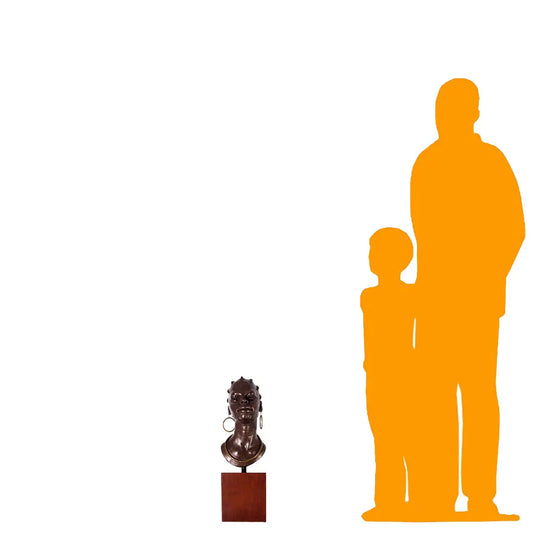 Bronze African Female Head Statue M0251-030410-H