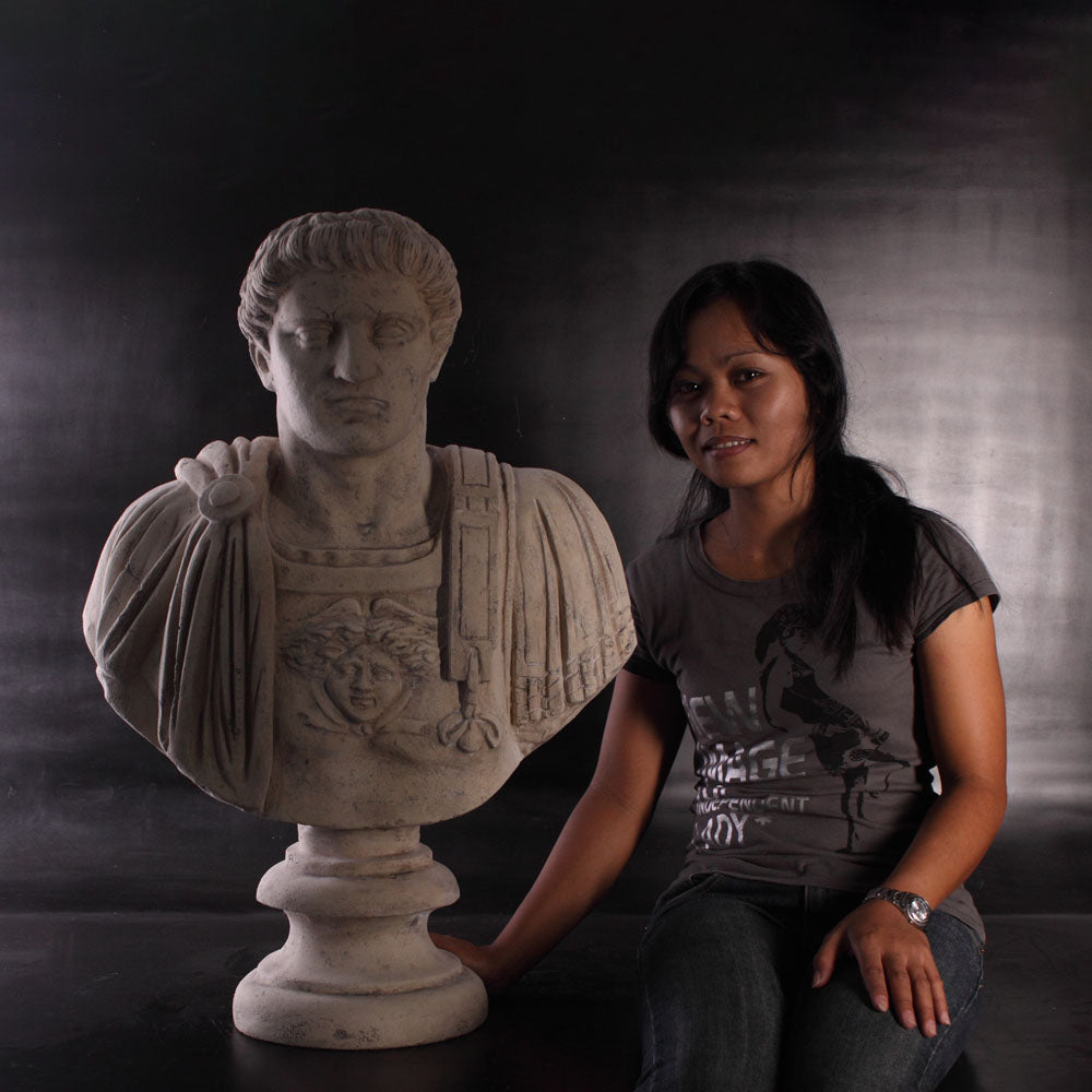 Gladiator Stone Bust Statue
