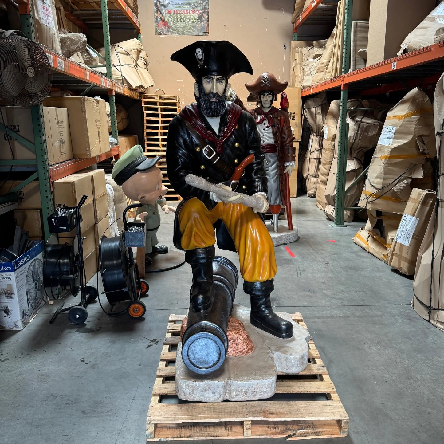Pirate on Cannon Life Size Statue LS036-030715-H
