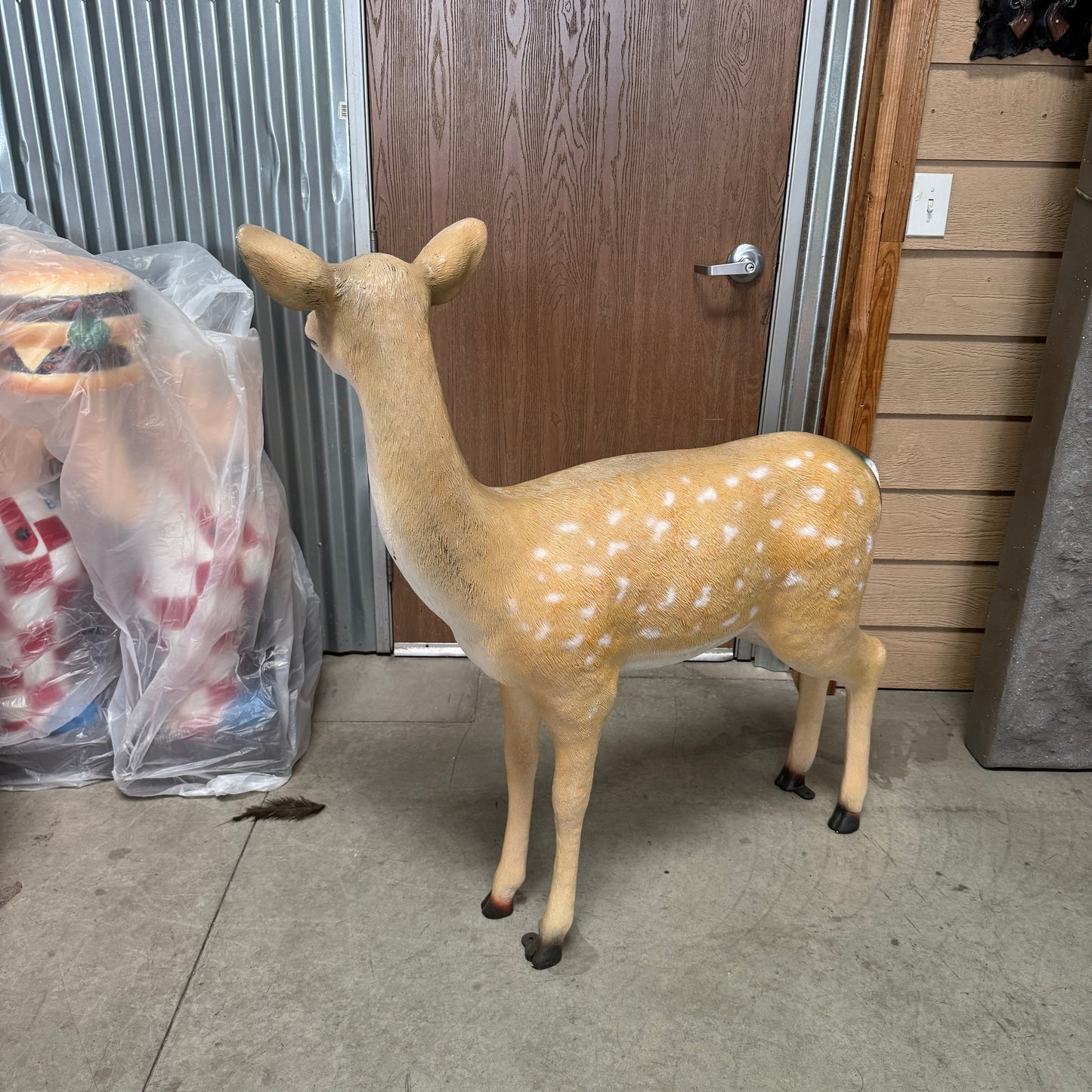 Baby Deer Standing Life Size Statue
