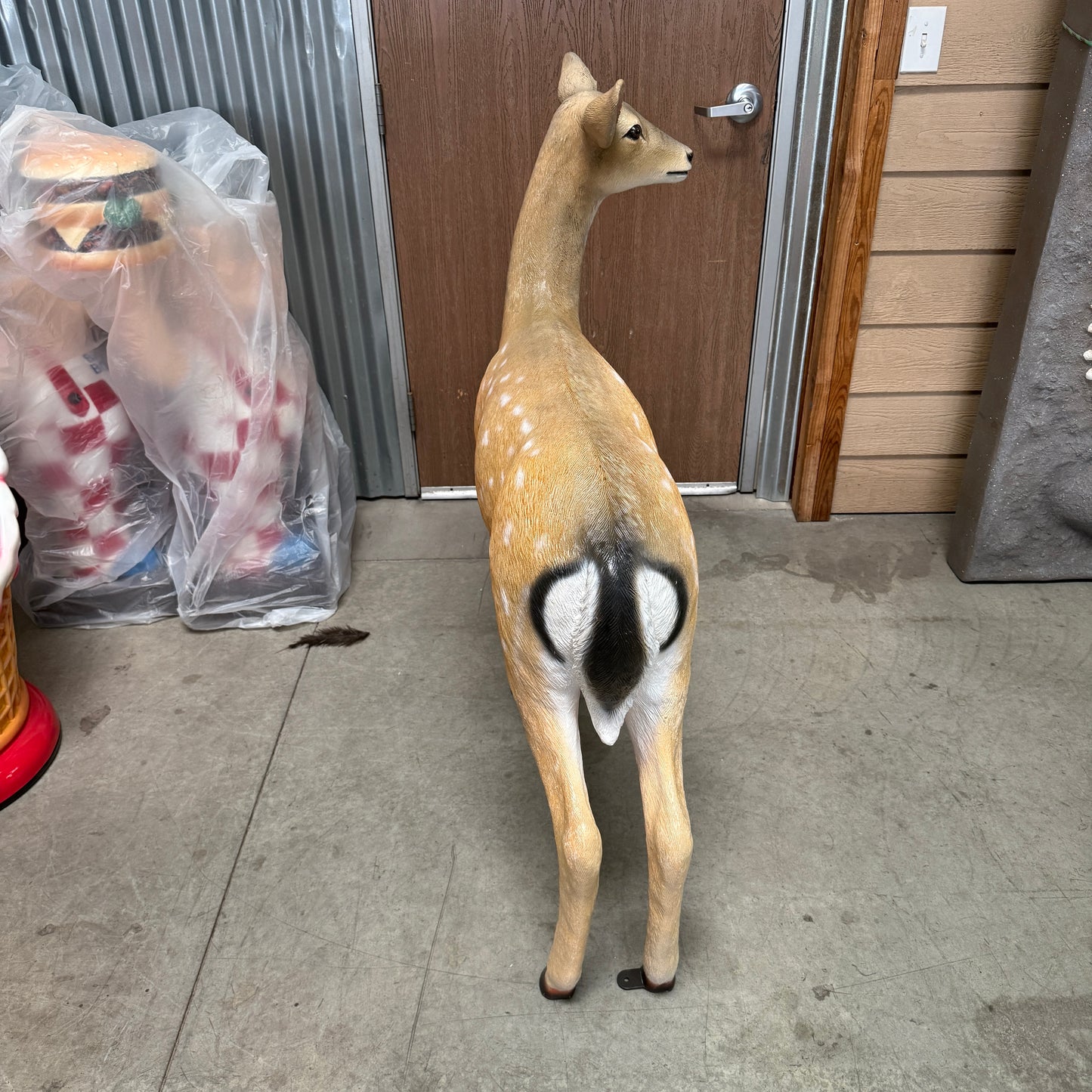 Baby Deer Standing Life Size Statue