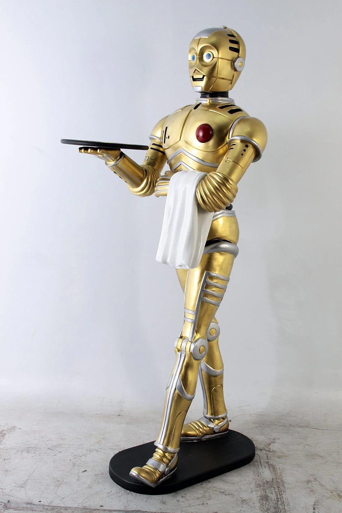 Gold Android Robot Butler Statue