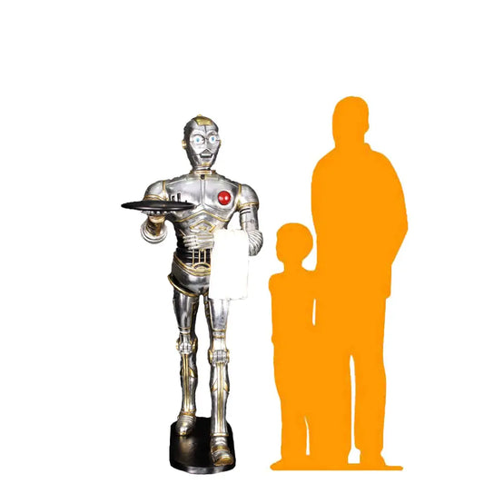 Silver Android Robot Butler Statue LS080-060707-H