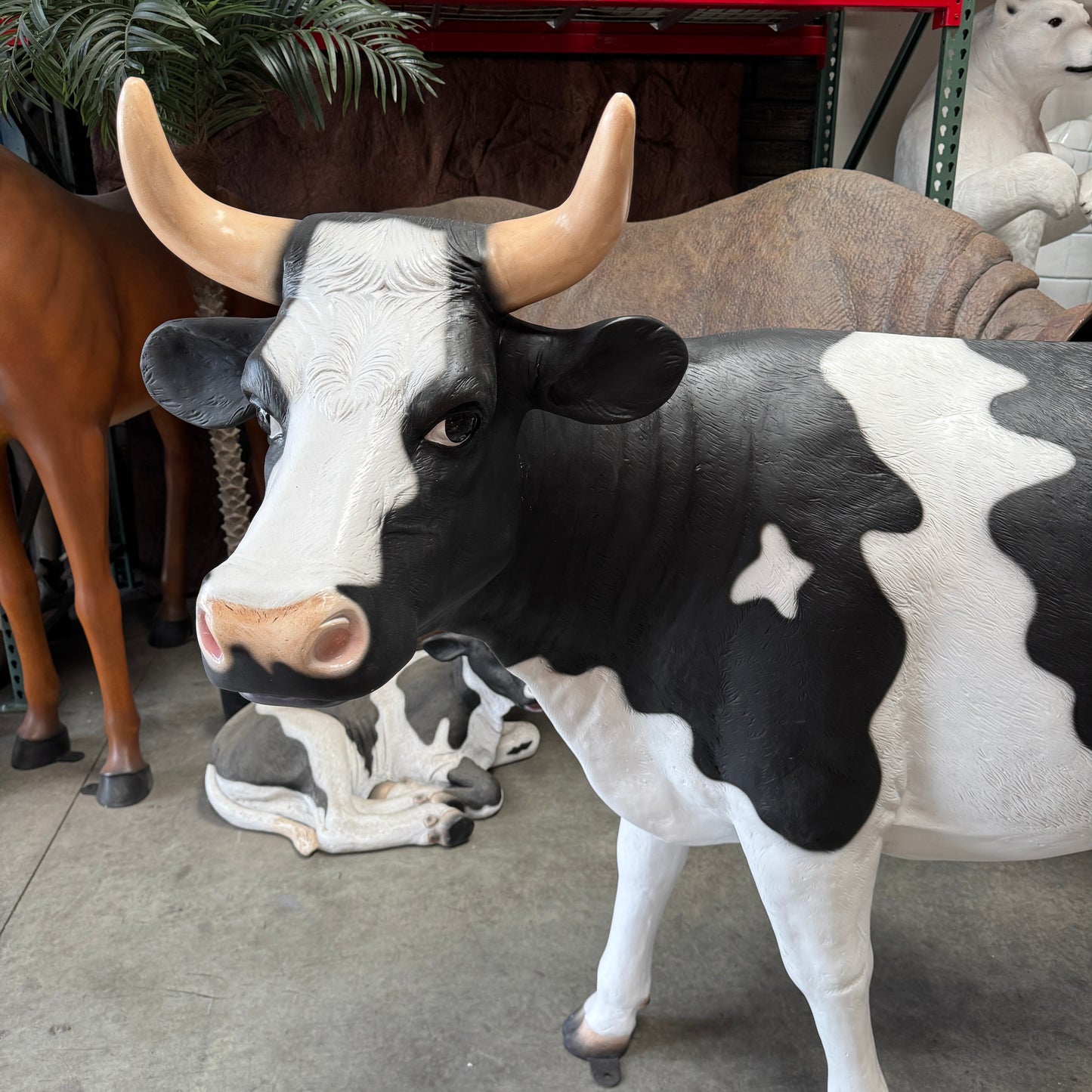 Holstein Cow Standing Life Size Statue
