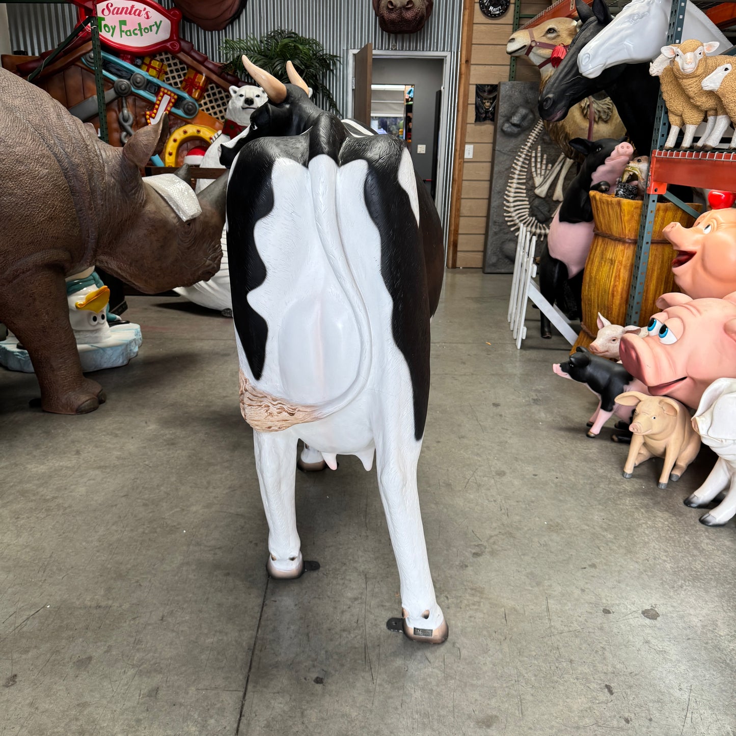 Holstein Cow Standing Life Size Statue