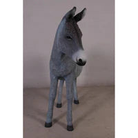 Gray Donkey With Basket Statue