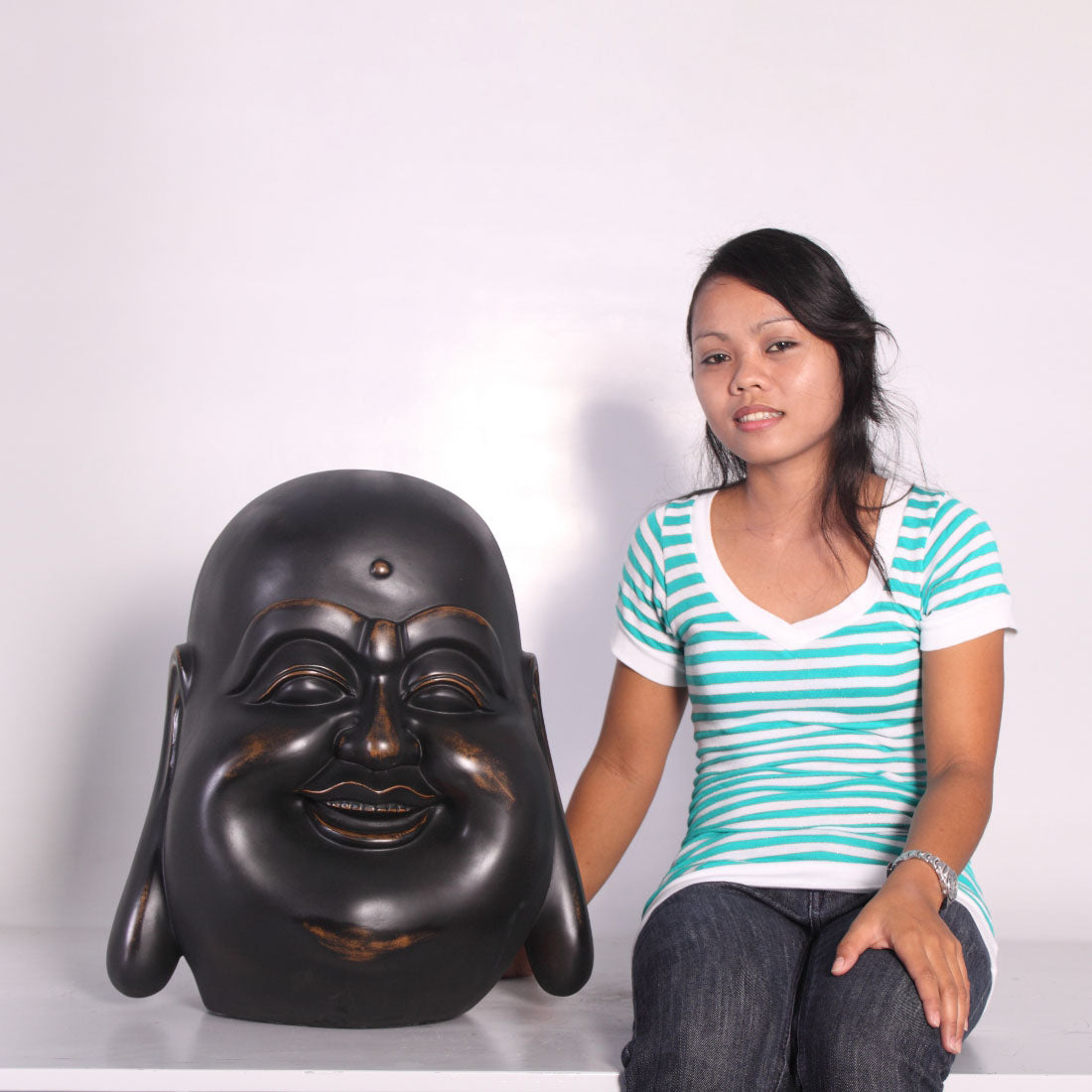 Jolly Buddha Head Statue