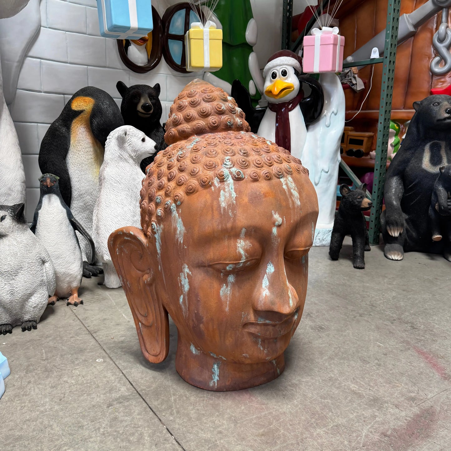 Thai Buddha Head Statue M0258-080136-H