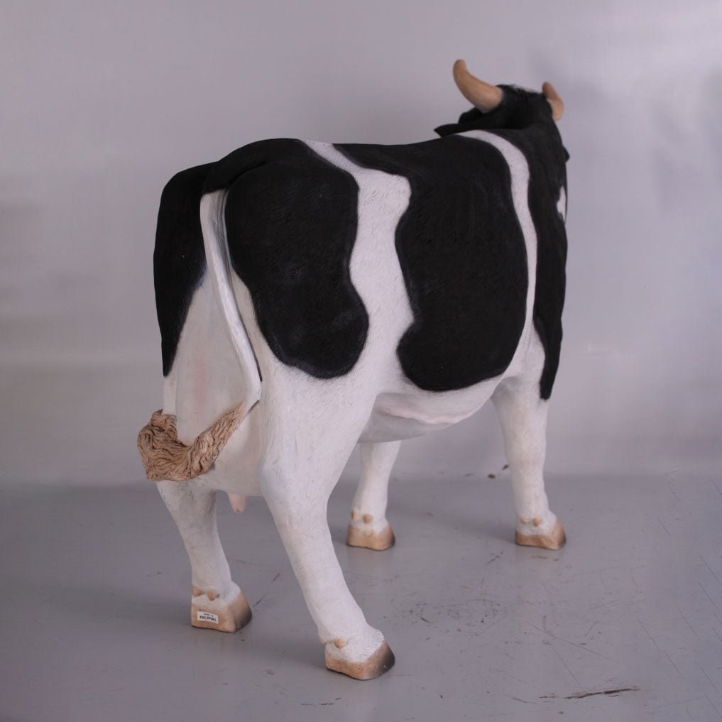 Small Holstein Cow Head Up Statue