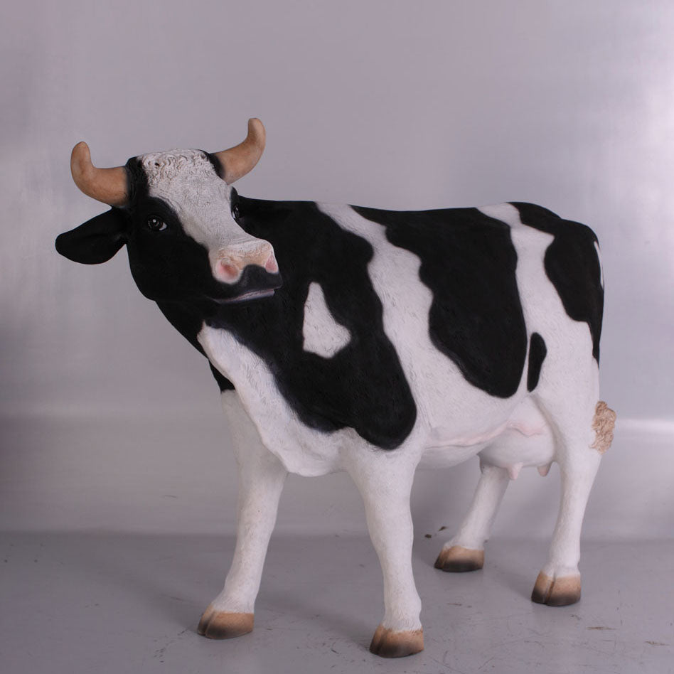 Small Holstein Cow Head Up Statue