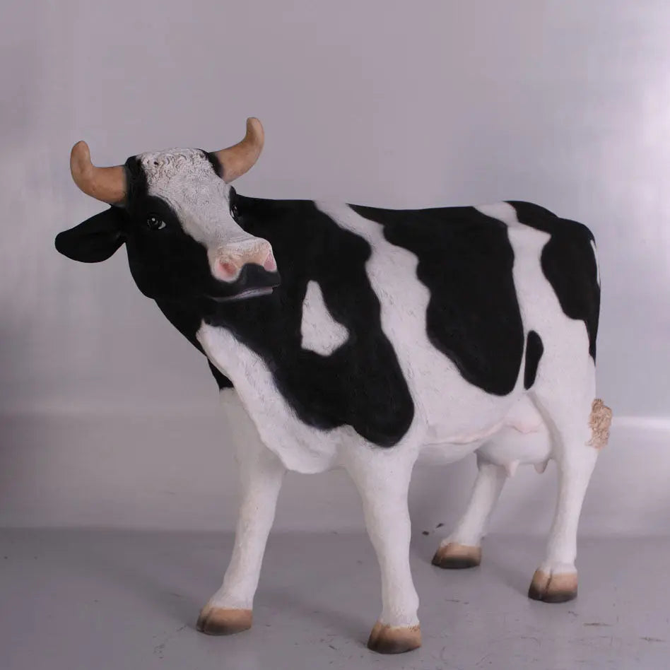 Small Holstein Cow Head Up Statue A0777-080139-H