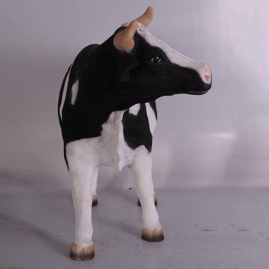 Small Holstein Cow Head Up Statue