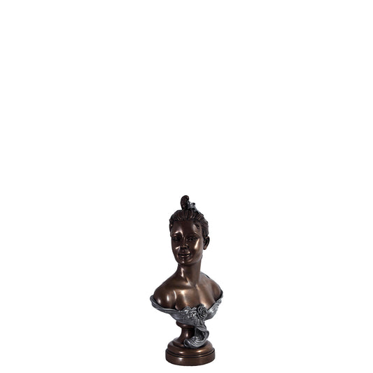 Bronze French Rose Bust Statue