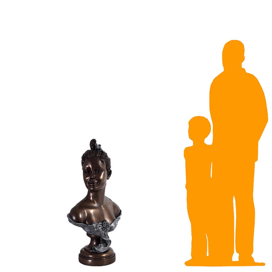 Bronze French Rose Bust Statue