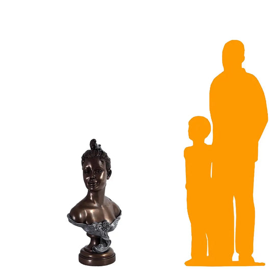 Bronze French Rose Bust Statue M0260-080170-H