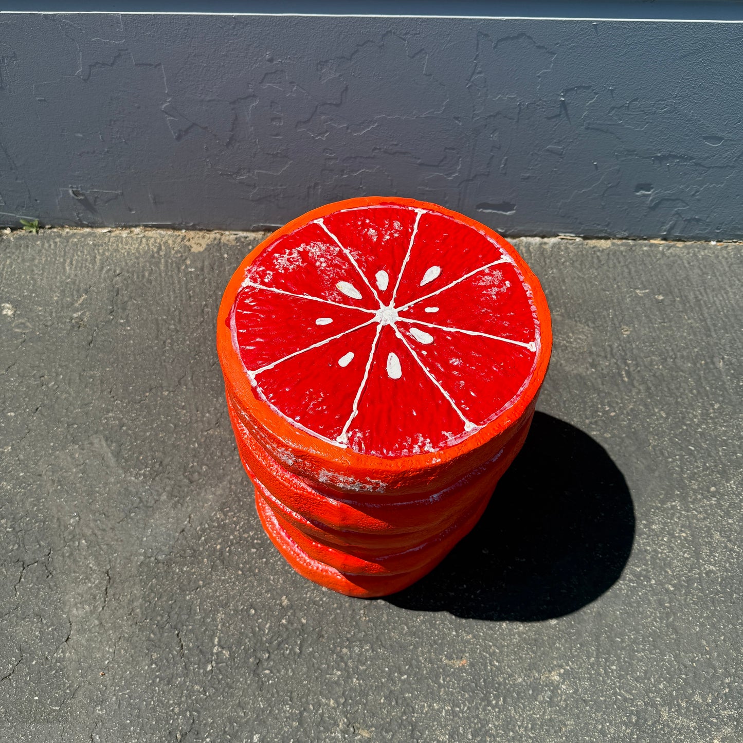 Blood Orange Slices Fruit Table Stool Statue