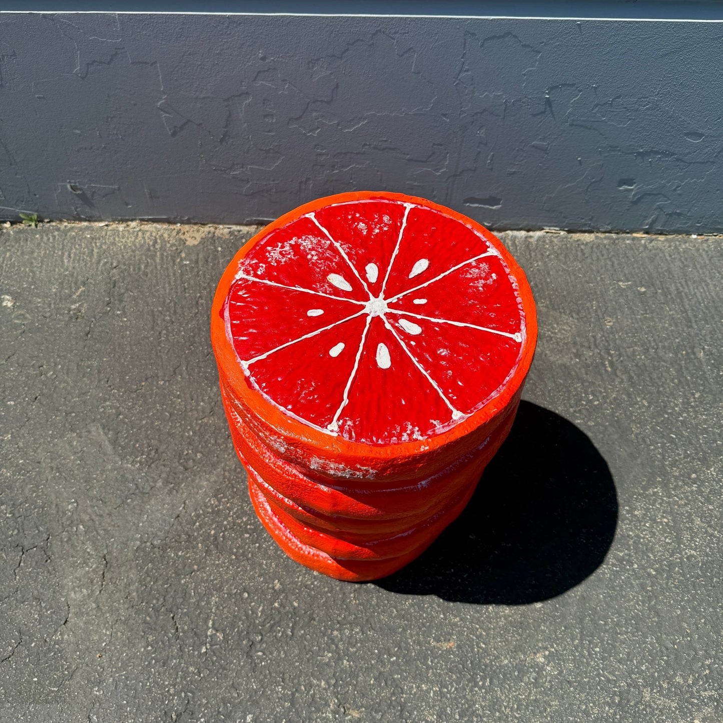Blood Orange Slices Fruit Table Stool Statue F0221-BOrangeS-P