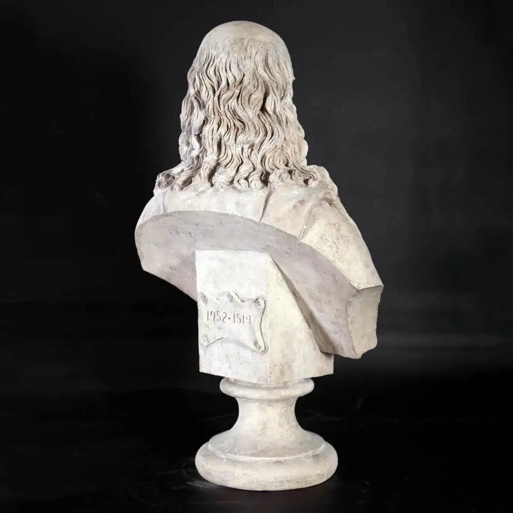 Leonardo Da Vinci Stone Bust Statue M0132-090017-H