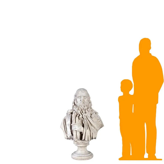 Leonardo Da Vinci Stone Bust Statue M0132-090017-H