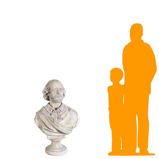 William Shakespeare Stone Bust Statue