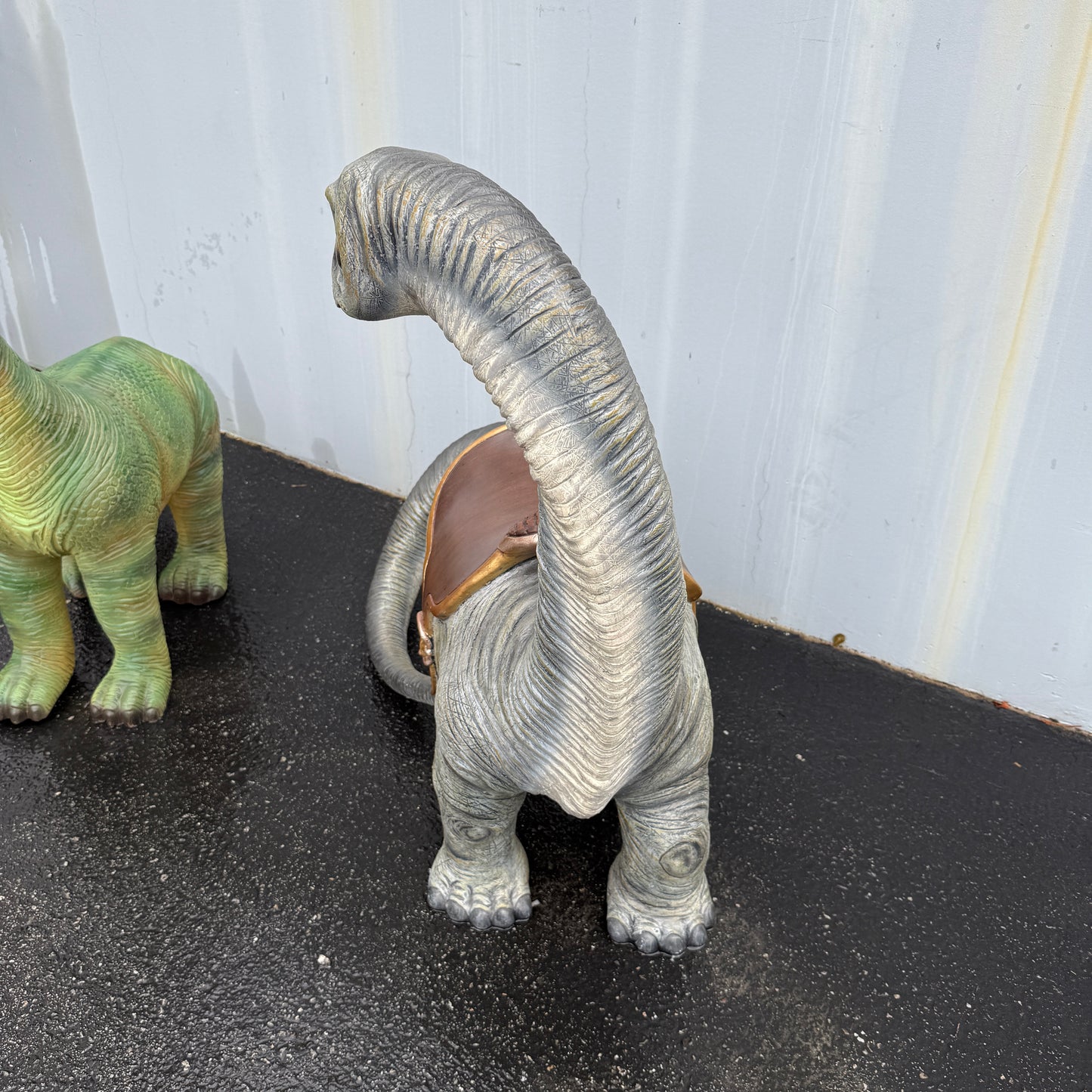 Small Apatosaurus Dinosaur With Saddle Statue