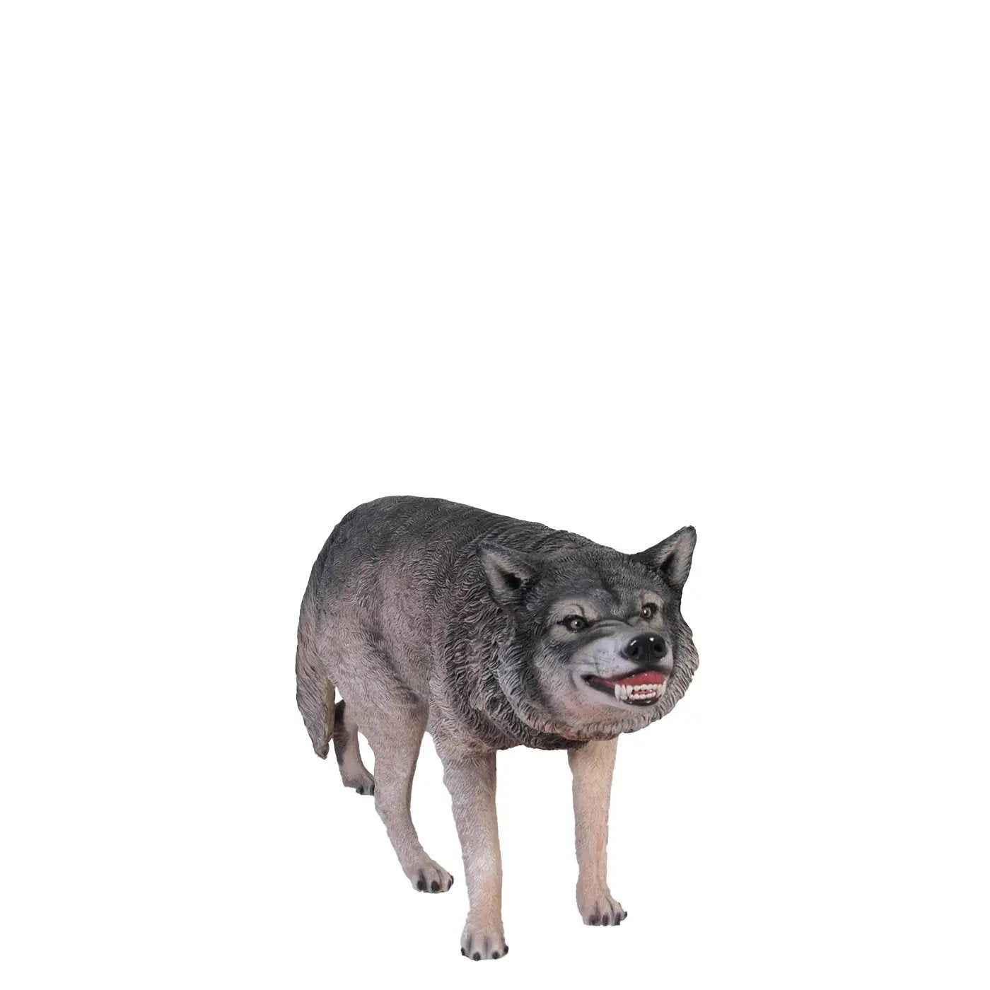Growling Wolf Life Size Statue A0180-100096-H