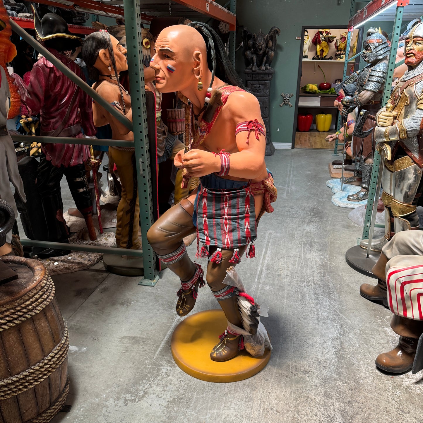 Indian Rain Dancing Life Size Statue