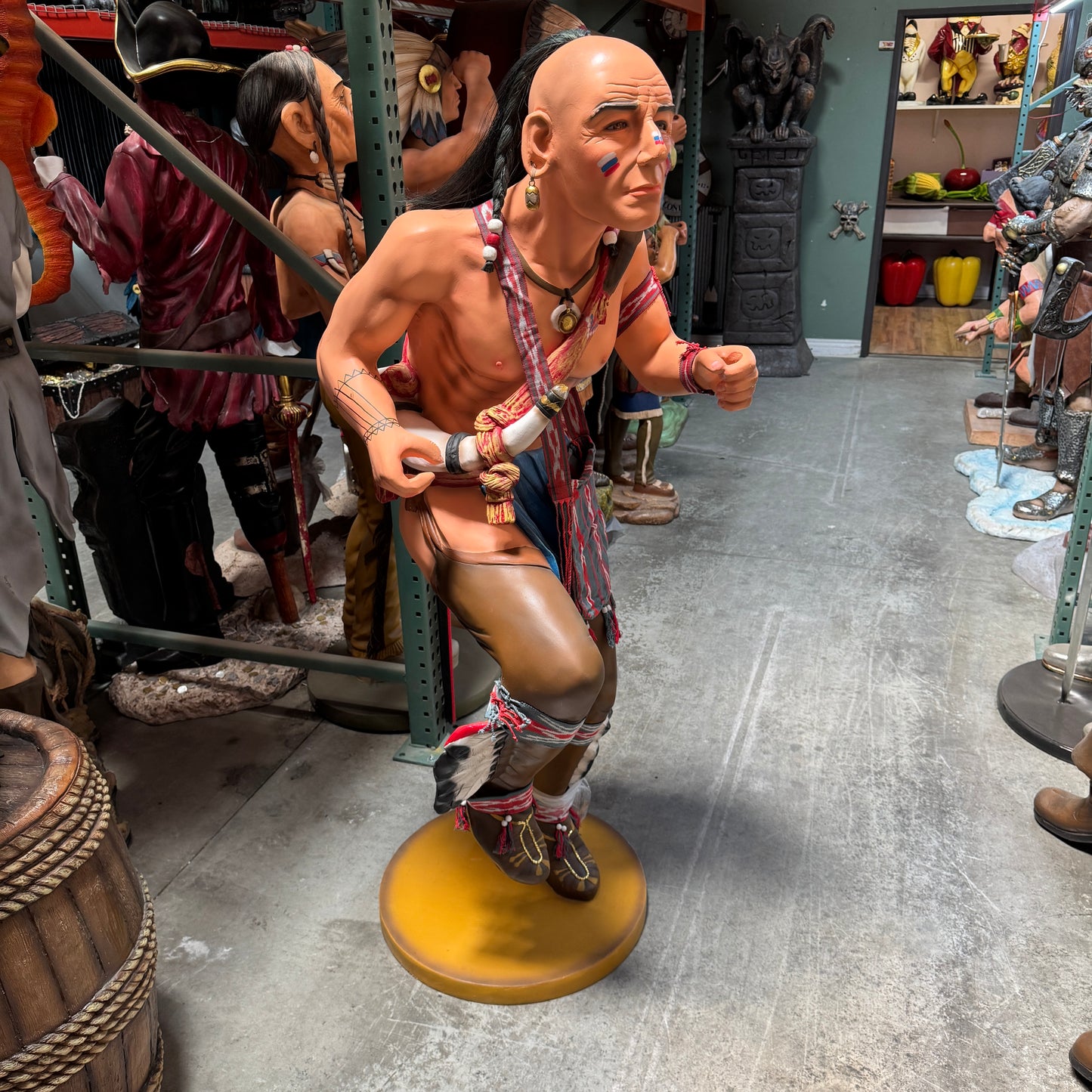 Indian Rain Dancing Life Size Statue