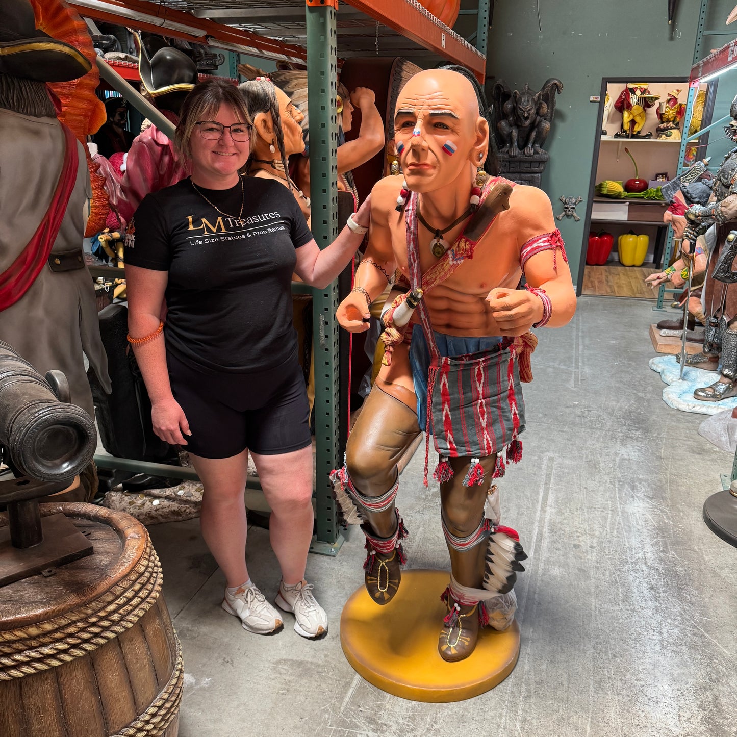 Indian Rain Dancing Life Size Statue