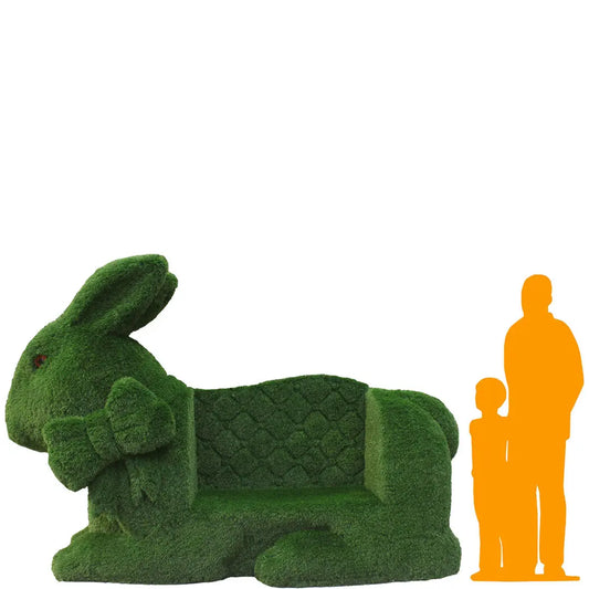 Grass Bunny Sofa Bench Statue F0213-10521-T