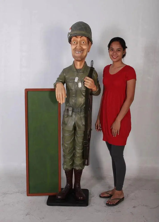 Soldier with Menu Board Statue LS133-110003-H