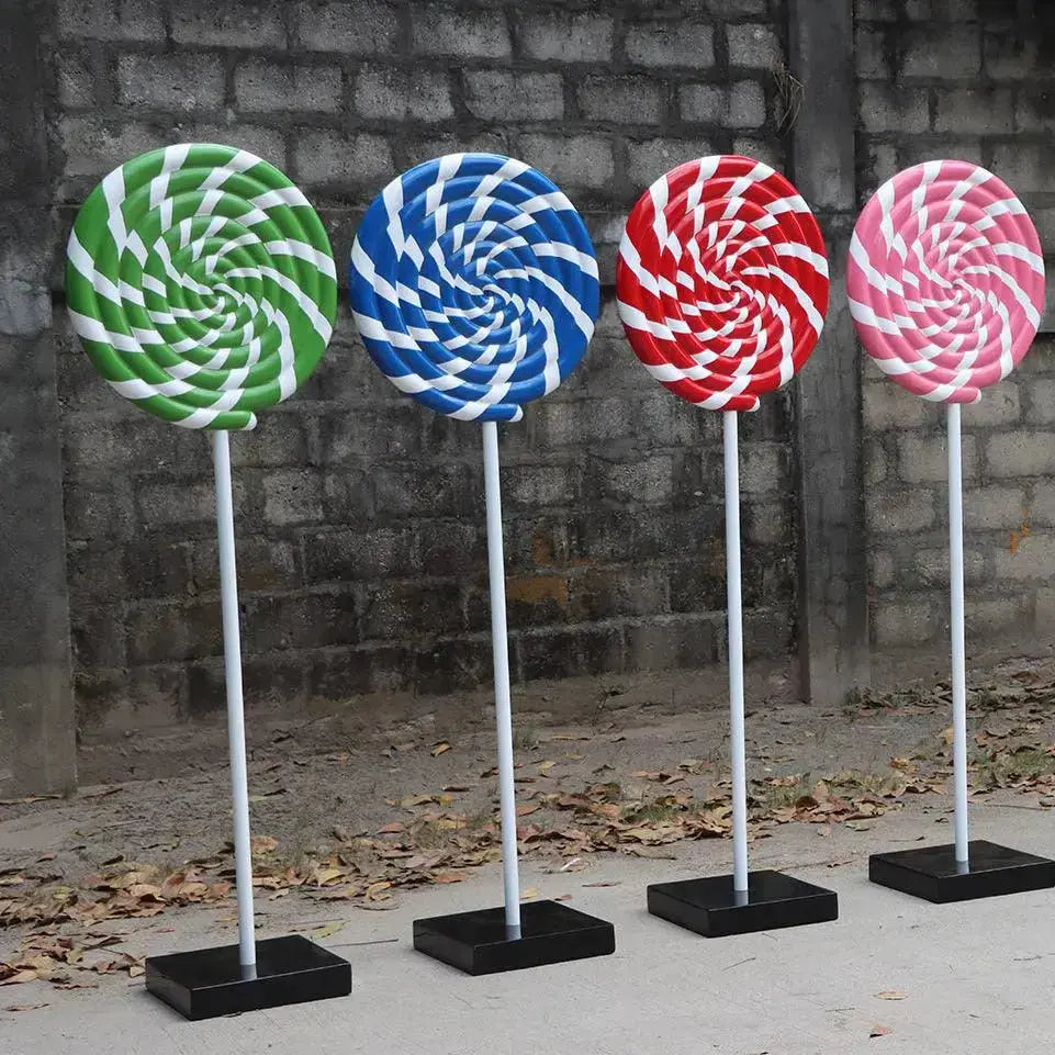 Red Swirl Lollipop Statue R0178RD-110011-H