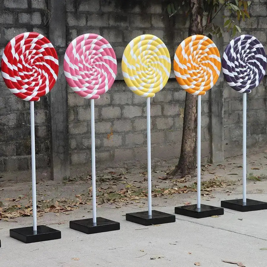 Yellow Swirl Lollipop Statue R0178Y-110011-H