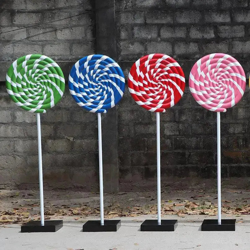 Red Swirl Lollipop Statue R0178RD-110011-H