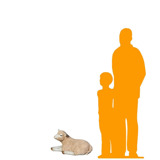 Baby Laying Merino Lamb Statue A0216-110012-H