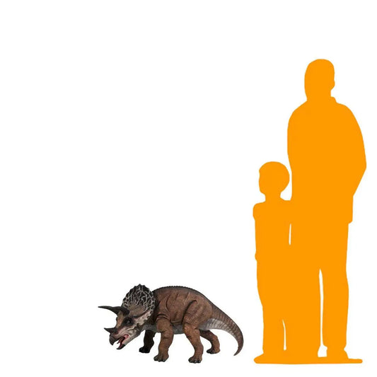 Small Brown Triceratops Dinosaur Statue A0218-110025-H