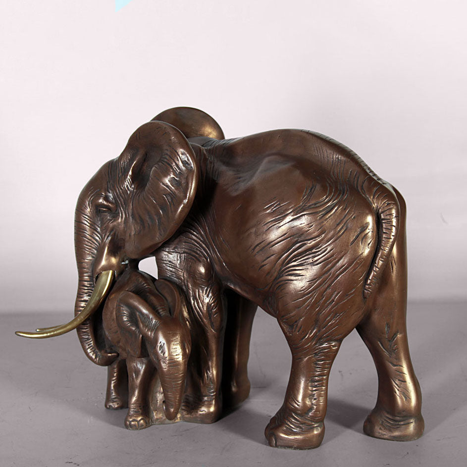 Small Elephant With Baby Table Top Statue