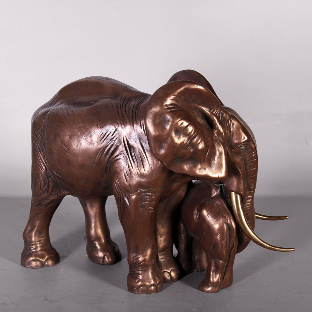 Small Elephant With Baby Table Top Statue