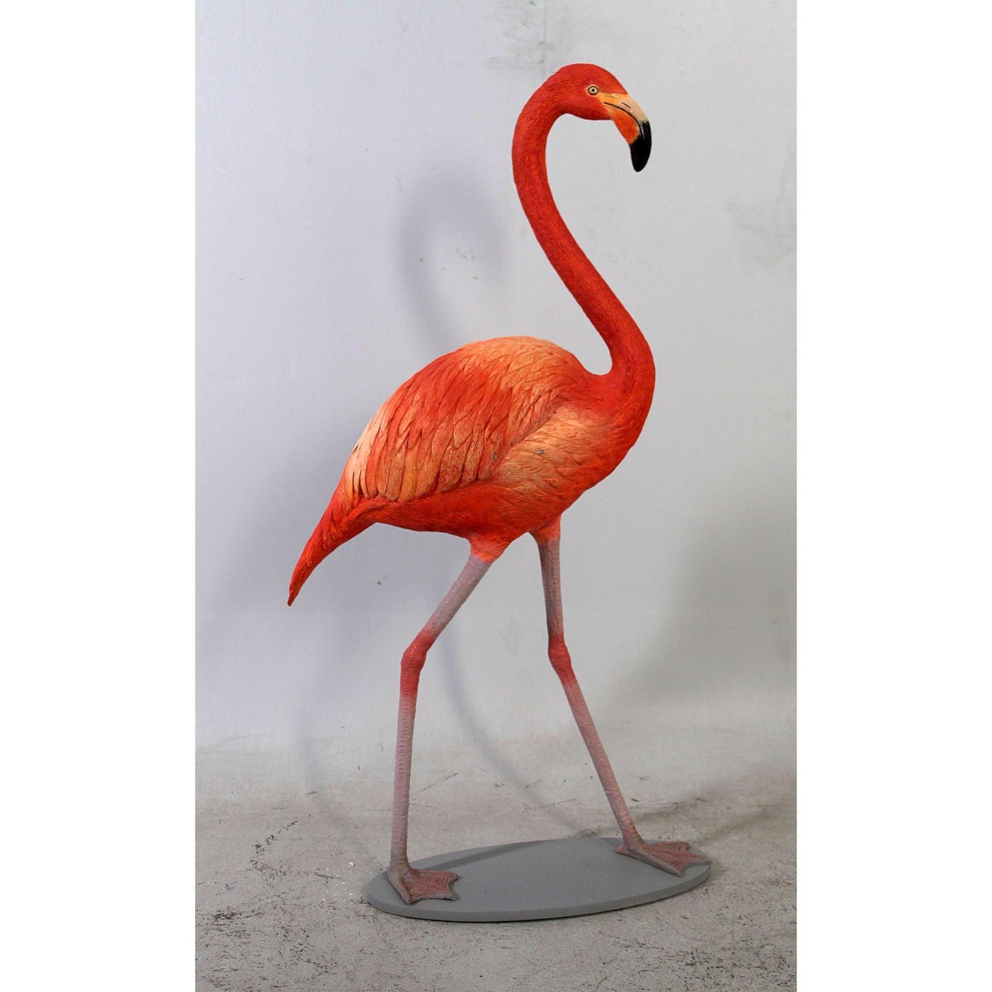 Orange Flamingo Life Size Statue