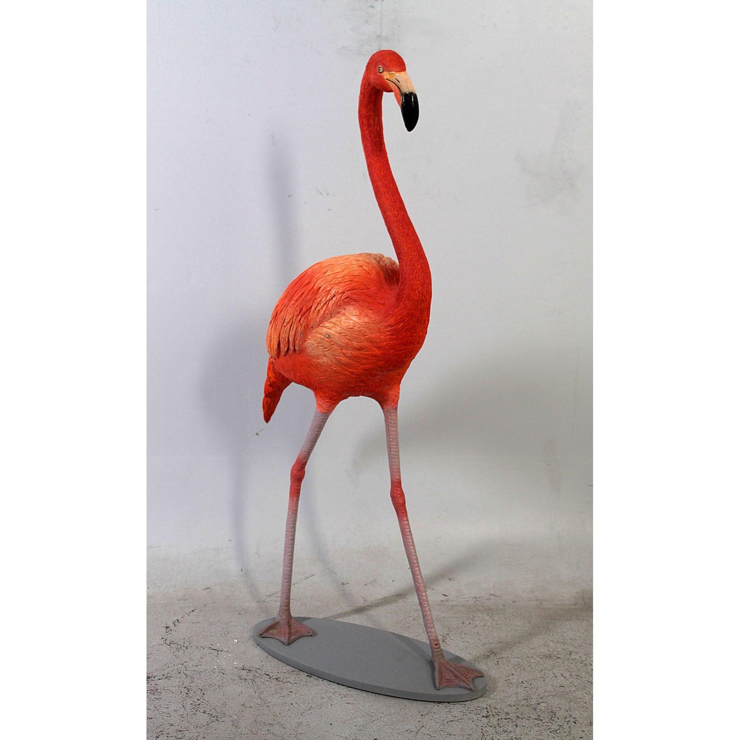 Orange Flamingo Life Size Statue