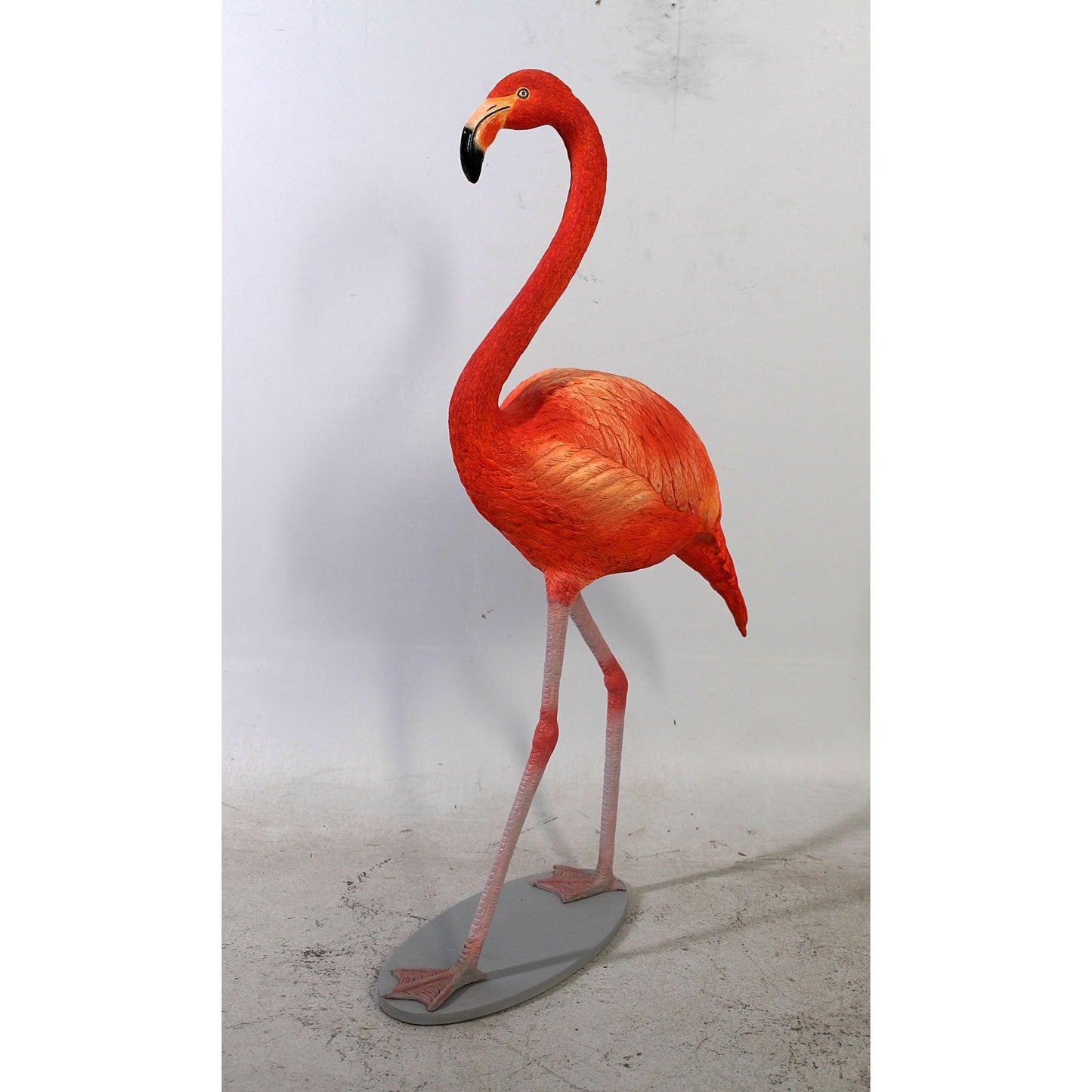 Orange Flamingo Life Size Statue