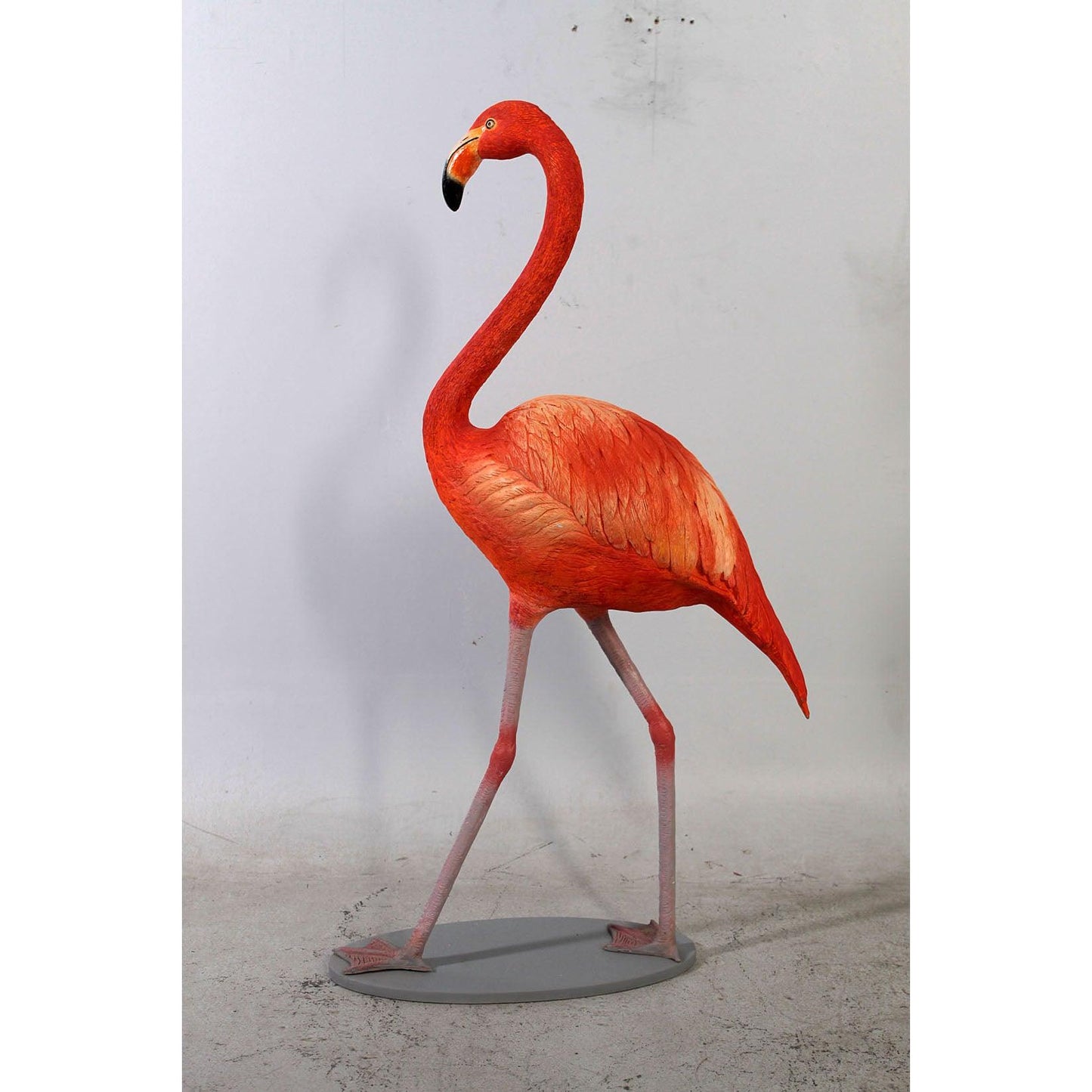 Orange Flamingo Life Size Statue