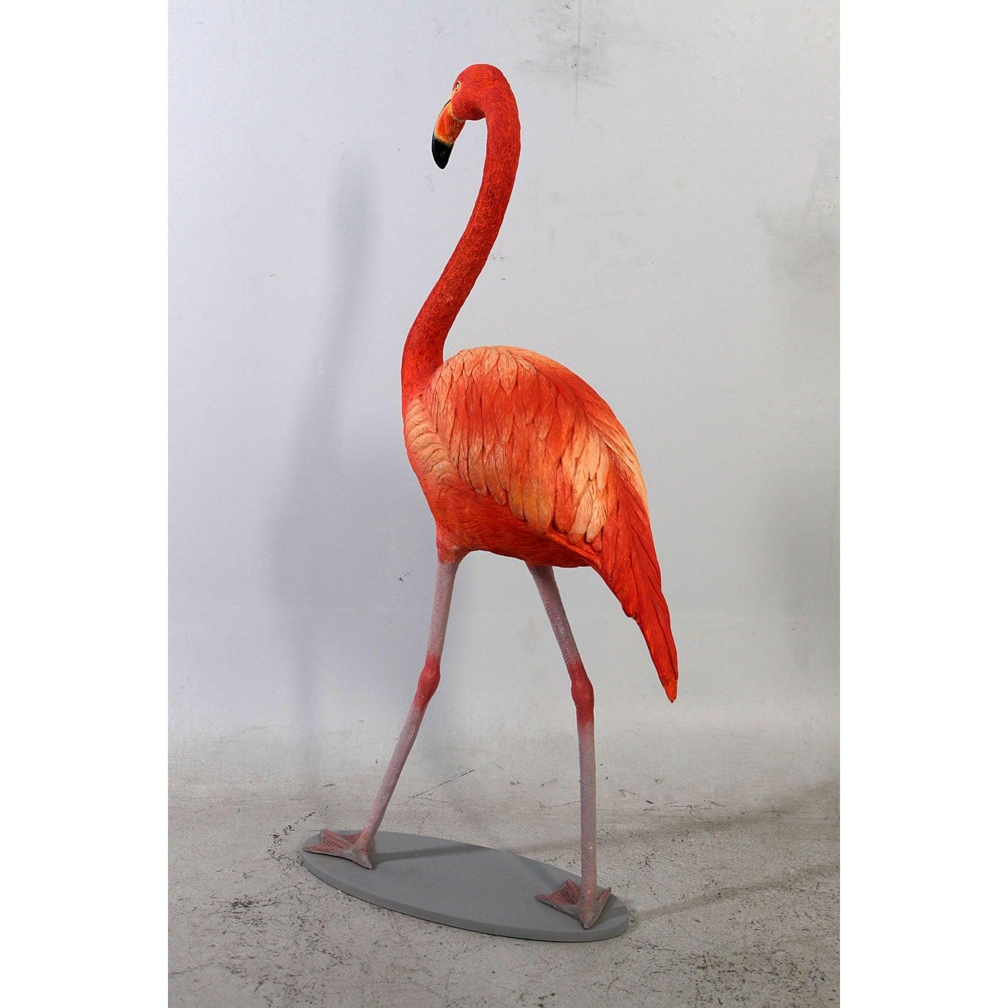 Orange Flamingo Life Size Statue