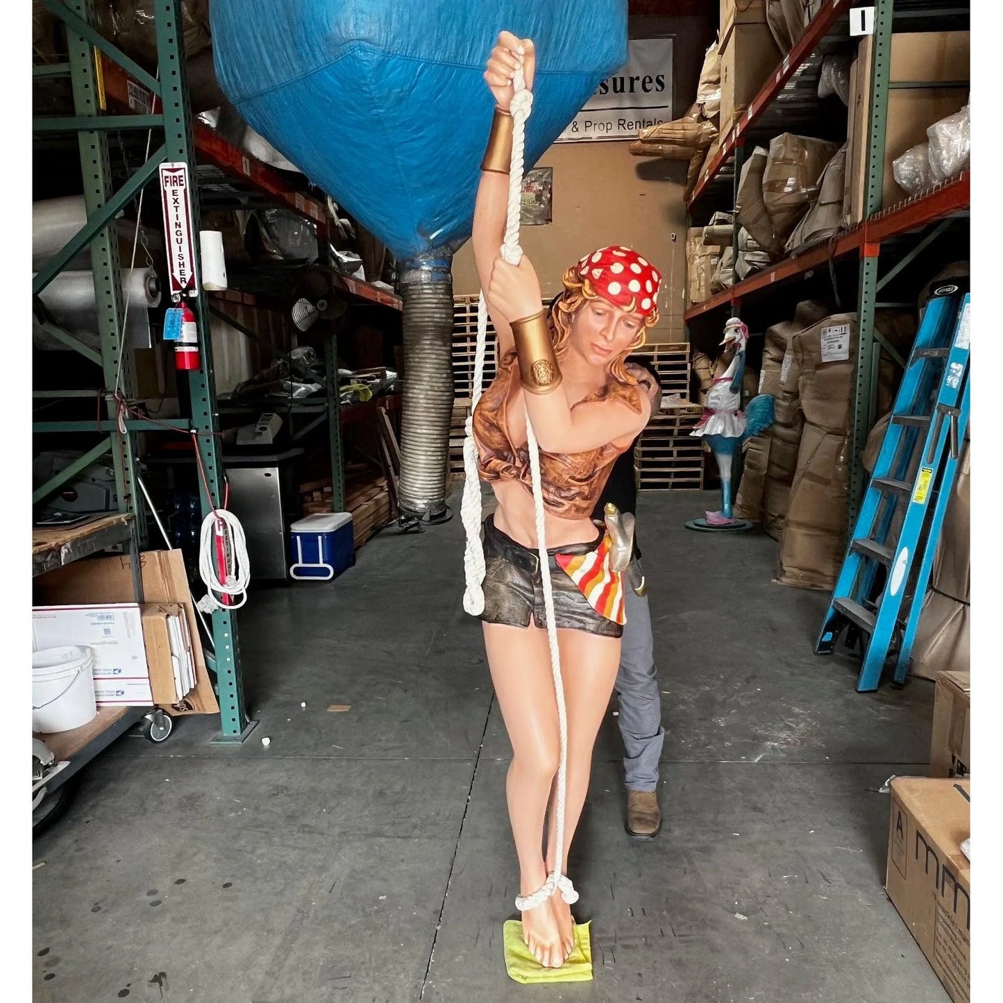 Pirate Lady Hanging In Skirt Life Size Statue